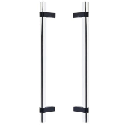Emtek - Back to Back, Select Bar Appliance Pull 12 Inch C-C, Rectangular Bar Stem, Smooth Bar