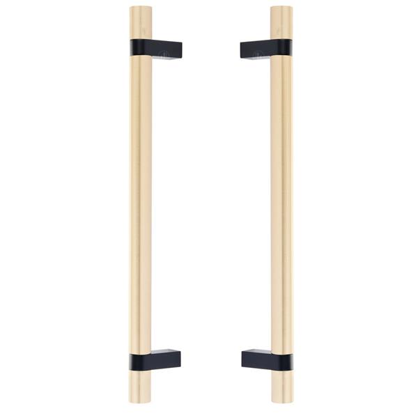 Emtek - Glass Shower Door Back to Back, Select Bar Appliance Pull 12 Inch C-C, Rectangular Bar Stem, Smooth Bar