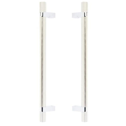 Emtek - Glass Shower Door Back to Back, Select Bar Appliance Pull 12 Inch C-C, Rectangular Bar Stem, Knurled Bar