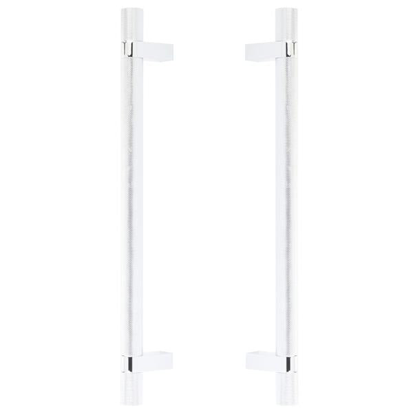 Emtek - Back to Back, Select Bar Appliance Pull 12 Inch C-C, Rectangular Bar Stem, Knurled Bar