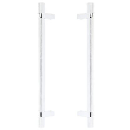Emtek - Back to Back, Select Bar Appliance Pull 12 Inch C-C, Rectangular Bar Stem, Knurled Bar
