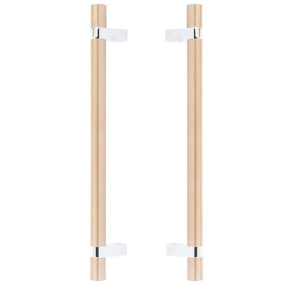 Emtek - Back to Back, Select Bar Appliance Pull 12 Inch C-C, Rectangular Bar Stem, Smooth Bar
