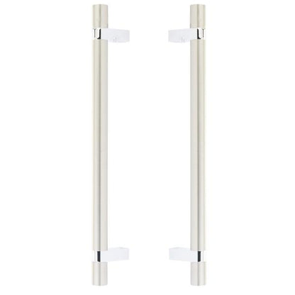 Emtek - Back to Back, Select Bar Appliance Pull 12 Inch C-C, Rectangular Bar Stem, Smooth Bar