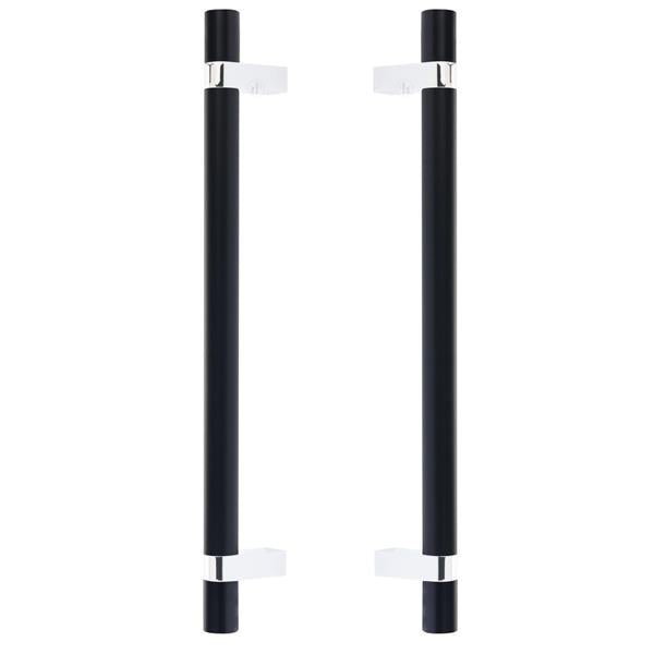 Emtek - Back to Back, Select Bar Appliance Pull 12 Inch C-C, Rectangular Bar Stem, Smooth Bar