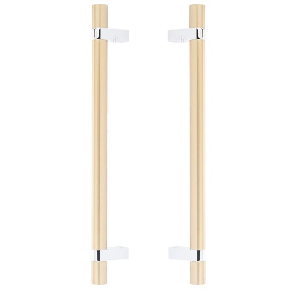 Emtek - Glass Shower Door Back to Back, Select Bar Appliance Pull 12 Inch C-C, Rectangular Bar Stem, Smooth Bar
