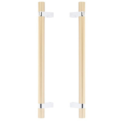 Emtek - Glass Shower Door Back to Back, Select Bar Appliance Pull 12 Inch C-C, Rectangular Bar Stem, Smooth Bar