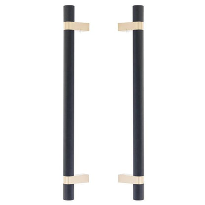 Emtek - Back to Back, Select Bar Appliance Pull 12 Inch C-C, Rectangular Bar Stem, Knurled Bar