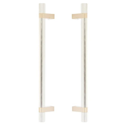 Emtek - Back to Back, Select Bar Appliance Pull 12 Inch C-C, Rectangular Bar Stem, Knurled Bar