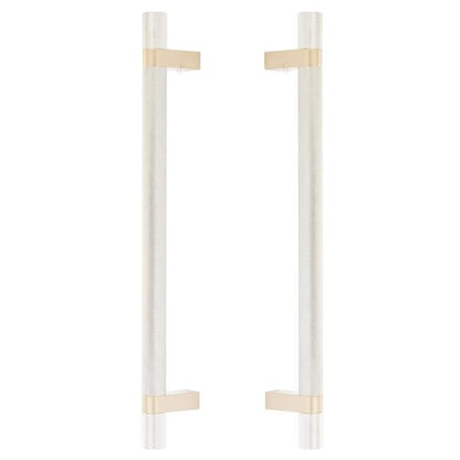 Emtek - Back to Back, Select Bar Appliance Pull 12 Inch C-C, Rectangular Bar Stem, Knurled Bar