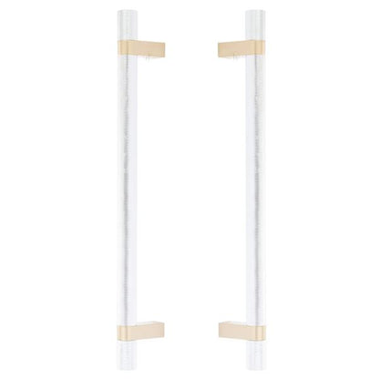 Emtek - Back to Back, Select Bar Appliance Pull 12 Inch C-C, Rectangular Bar Stem, Knurled Bar