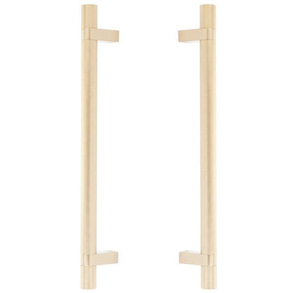 Emtek - Glass Shower Door Back to Back, Select Bar Appliance Pull 12 Inch C-C, Rectangular Bar Stem, Knurled Bar