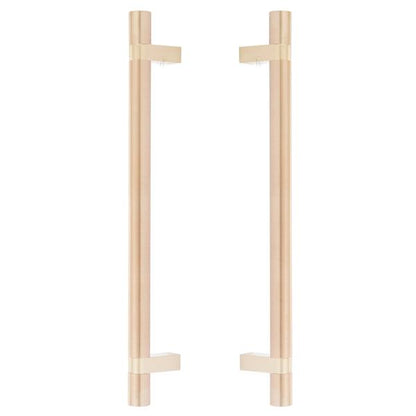 Emtek - Back to Back, Select Bar Appliance Pull 12 Inch C-C, Rectangular Bar Stem, Smooth Bar