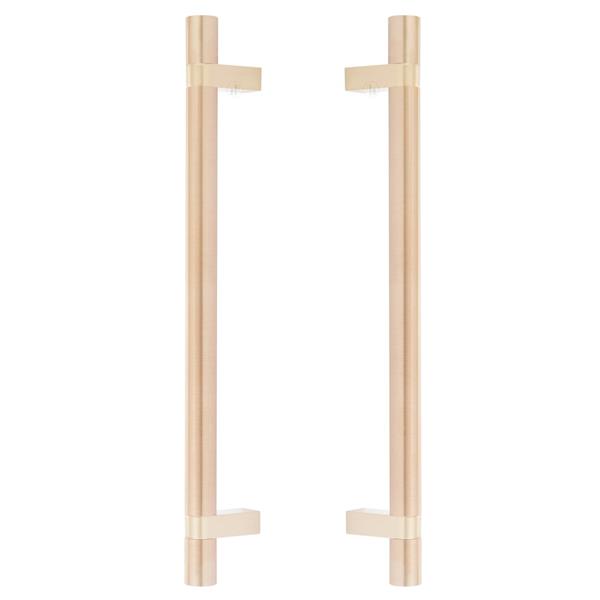 Emtek - Glass Shower Door Back to Back, Select Bar Appliance Pull 12 Inch C-C, Rectangular Bar Stem, Smooth Bar