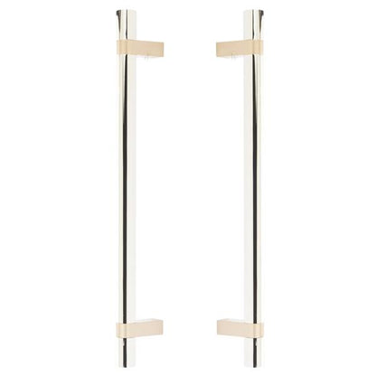Emtek - Back to Back, Select Bar Appliance Pull 12 Inch C-C, Rectangular Bar Stem, Smooth Bar