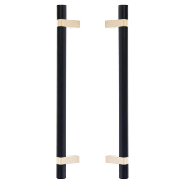 Emtek - Glass Shower Door Back to Back, Select Bar Appliance Pull 12 Inch C-C, Rectangular Bar Stem, Smooth Bar
