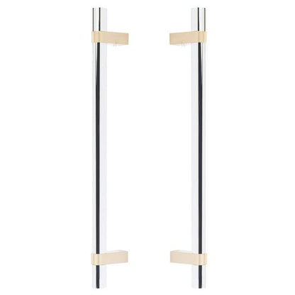 Emtek - Back to Back, Select Bar Appliance Pull 12 Inch C-C, Rectangular Bar Stem, Smooth Bar