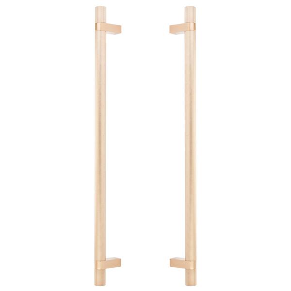 Emtek - Back to Back, Select Bar Appliance Pull 18 Inch C-C, Rectangular Bar Stem, Knurled Bar