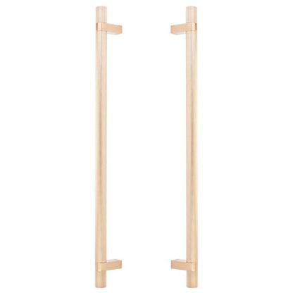 Emtek - Back to Back, Select Bar Appliance Pull 18 Inch C-C, Rectangular Bar Stem, Knurled Bar