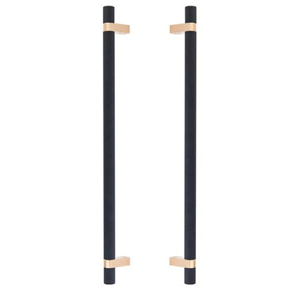 Emtek - Back to Back, Select Bar Appliance Pull 18 Inch C-C, Rectangular Bar Stem, Knurled Bar