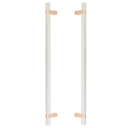 Emtek - Back to Back, Select Bar Appliance Pull 18 Inch C-C, Rectangular Bar Stem, Knurled Bar
