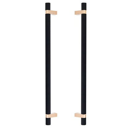 Emtek - Back to Back, Select Bar Appliance Pull 18 Inch C-C, Rectangular Bar Stem, Knurled Bar