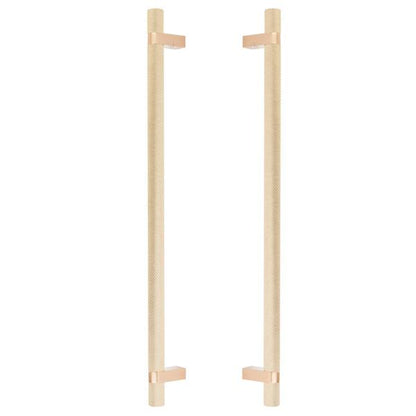 Emtek - Back to Back, Select Bar Appliance Pull 18 Inch C-C, Rectangular Bar Stem, Knurled Bar