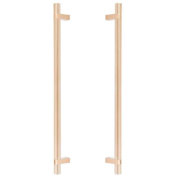 Emtek - Glass Shower Door Back to Back, Select Bar Appliance Pull 18 Inch C-C, Rectangular Bar Stem, Smooth Bar