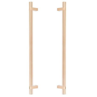 Emtek - Glass Shower Door Back to Back, Select Bar Appliance Pull 18 Inch C-C, Rectangular Bar Stem, Smooth Bar