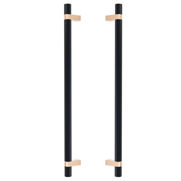 Emtek - Back to Back, Select Bar Appliance Pull 18 Inch C-C, Rectangular Bar Stem, Smooth Bar