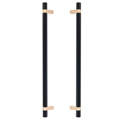 Emtek - Glass Shower Door Back to Back, Select Bar Appliance Pull 18 Inch C-C, Rectangular Bar Stem, Smooth Bar