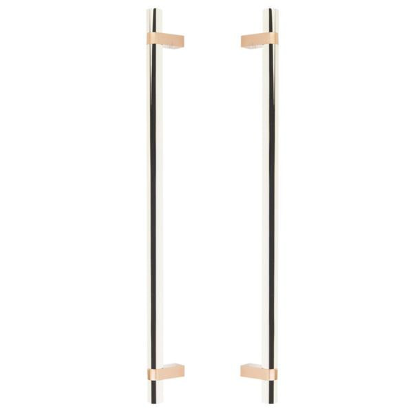 Emtek - Back to Back, Select Bar Appliance Pull 18 Inch C-C, Rectangular Bar Stem, Smooth Bar
