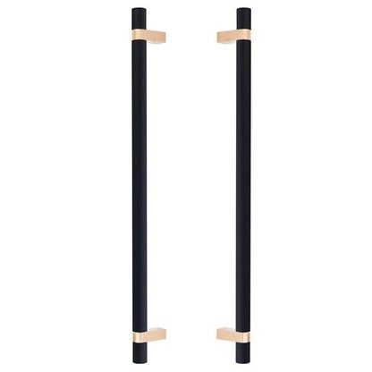 Emtek - Glass Shower Door Back to Back, Select Bar Appliance Pull 18 Inch C-C, Rectangular Bar Stem, Smooth Bar