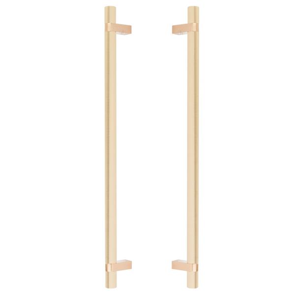 Emtek - Back to Back, Select Bar Appliance Pull 18 Inch C-C, Rectangular Bar Stem, Smooth Bar