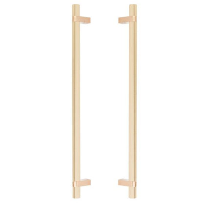 Emtek - Glass Shower Door Back to Back, Select Bar Appliance Pull 18 Inch C-C, Rectangular Bar Stem, Smooth Bar
