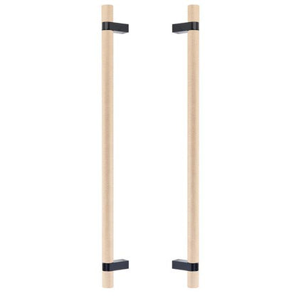 Emtek - Back to Back, Select Bar Appliance Pull 18 Inch C-C, Rectangular Bar Stem, Knurled Bar