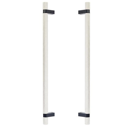 Emtek - Back to Back, Select Bar Appliance Pull 18 Inch C-C, Rectangular Bar Stem, Knurled Bar