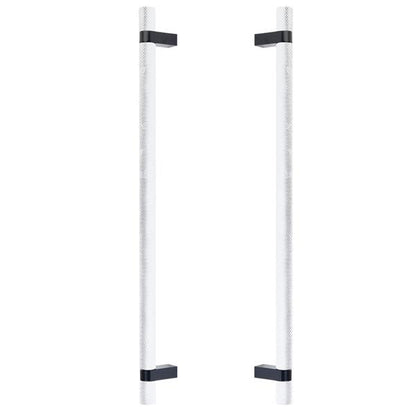 Emtek - Back to Back, Select Bar Appliance Pull 18 Inch C-C, Rectangular Bar Stem, Knurled Bar