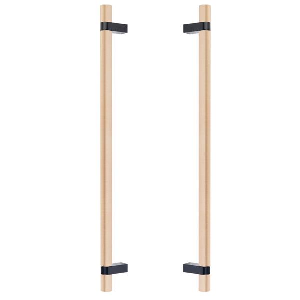 Emtek - Glass Shower Door Back to Back, Select Bar Appliance Pull 18 Inch C-C, Rectangular Bar Stem, Smooth Bar