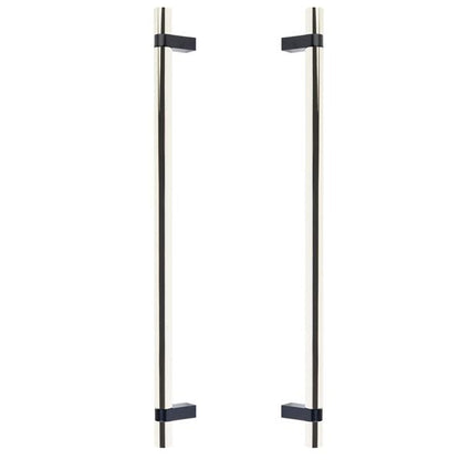 Emtek - Glass Shower Door Back to Back, Select Bar Appliance Pull 18 Inch C-C, Rectangular Bar Stem, Smooth Bar