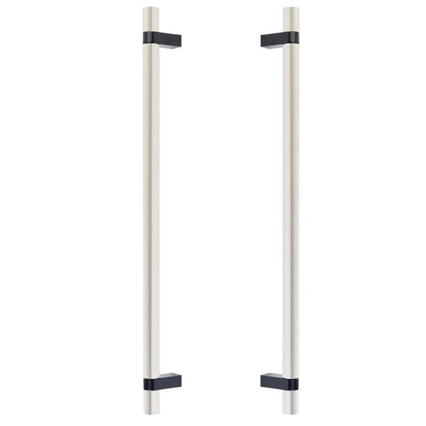 Emtek - Glass Shower Door Back to Back, Select Bar Appliance Pull 18 Inch C-C, Rectangular Bar Stem, Smooth Bar