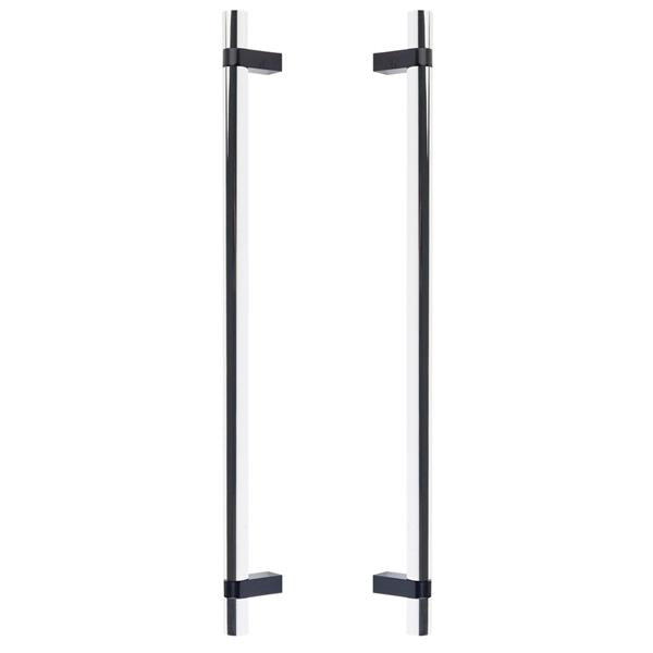 Emtek - Back to Back, Select Bar Appliance Pull 18 Inch C-C, Rectangular Bar Stem, Smooth Bar