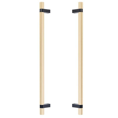 Emtek - Glass Shower Door Back to Back, Select Bar Appliance Pull 18 Inch C-C, Rectangular Bar Stem, Smooth Bar