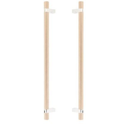 Emtek - Back to Back, Select Bar Appliance Pull 18 Inch C-C, Rectangular Bar Stem, Knurled Bar