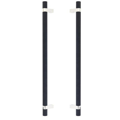 Emtek - Back to Back, Select Bar Appliance Pull 18 Inch C-C, Rectangular Bar Stem, Knurled Bar