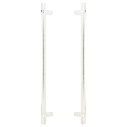 Emtek - Glass Shower Door Back to Back, Select Bar Appliance Pull 18 Inch C-C, Rectangular Bar Stem, Knurled Bar