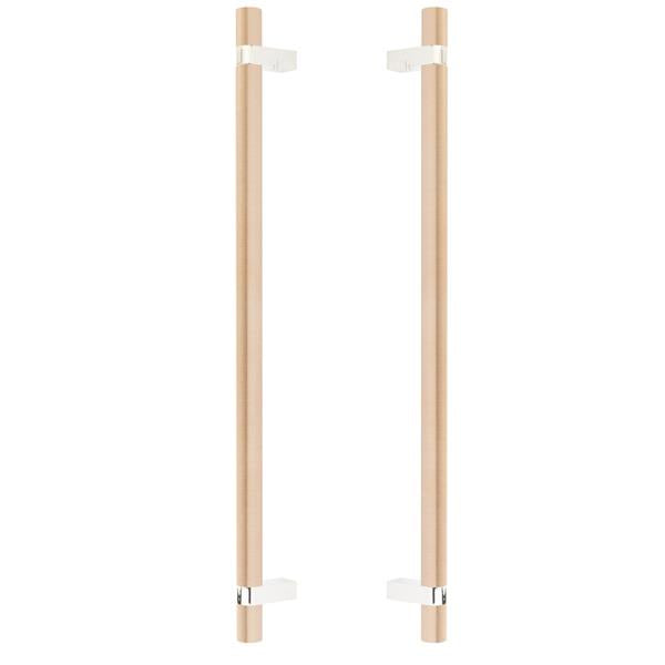Emtek - Back to Back, Select Bar Appliance Pull 18 Inch C-C, Rectangular Bar Stem, Smooth Bar