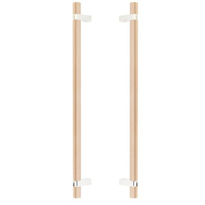 Emtek - Glass Shower Door Back to Back, Select Bar Appliance Pull 18 Inch C-C, Rectangular Bar Stem, Smooth Bar