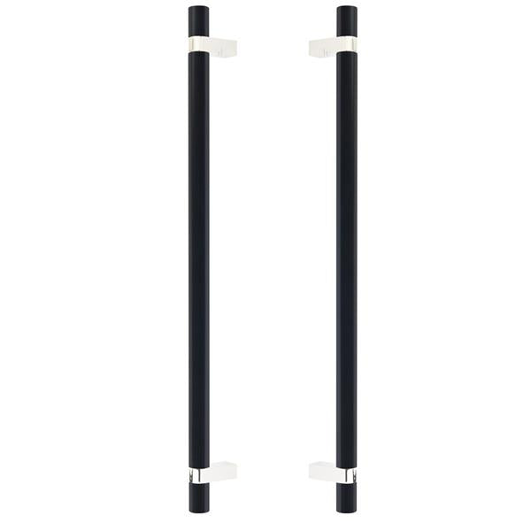 Emtek - Back to Back, Select Bar Appliance Pull 18 Inch C-C, Rectangular Bar Stem, Smooth Bar