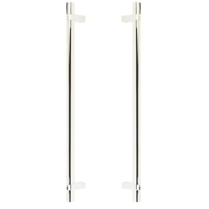 Emtek - Back to Back, Select Bar Appliance Pull 18 Inch C-C, Rectangular Bar Stem, Smooth Bar