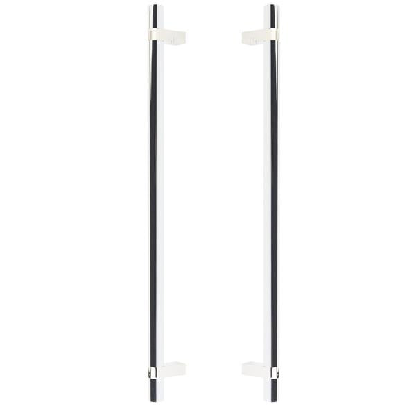 Emtek - Glass Shower Door Back to Back, Select Bar Appliance Pull 18 Inch C-C, Rectangular Bar Stem, Smooth Bar